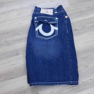 VINTAGE 2000's Y2K TRUE RELIGION JEAN SHORTS JOEY SUPER T sz 42